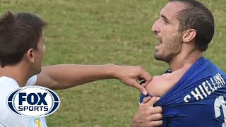 Luis Suarez Bites Italian Player At World Cup  TheBuzzeronFOX [upl. by Najtsirk]