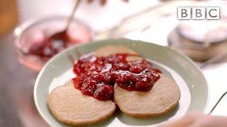 Nigellas oat pancakes with raspberries and honey recipe  BBC [upl. by Enailil]