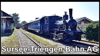 small steam locomotive in Switzerland  Dampfbahn SurseeTriengen Bahn AG [upl. by Marylin]