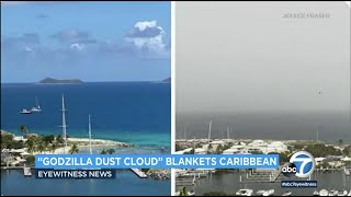 Photos show Sahara desert dust storm blanketing the Caribbean  ABC7 [upl. by Enair]