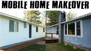 AMAZING Exterior Mobile Home Makeover and How Much it Cost [upl. by Elihu]