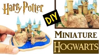 DIY MINIATURE HARRY POTTER CASTLE  Mini Hogwarts craft polymer clay amp resin tutorial How to [upl. by Bunder]