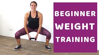 15 Minute Beginner Weight Training – Beginners Exercises for Weight Workout Routine [upl. by Nnad]