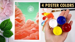 Easy Poster Color Painting for Beginners  How to Paint Clouds  Tagalog Philippines [upl. by Cagle659]