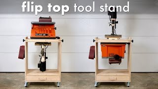 How To Build A DIY Flip Top Tool Stand Workstation  Woodworking Shop Project [upl. by Noedig367]