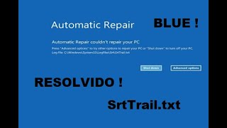 SrtTrail txt Windows 10 ERRO INICIALIZAÇÃO RESOLVIDO [upl. by Combs]