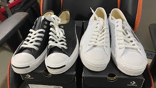 Converse Jack Purcell Leather BlackWhite  Silent Unbox amp Review [upl. by Nirok951]