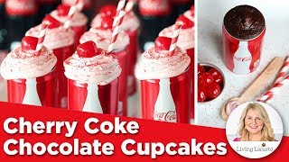 Cherry Coke Chocolate Cupcakes  Easy Dessert Recipe [upl. by Lilahk480]