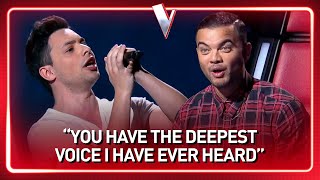 This guys INSANE DEEP voice SHOCKS The Voice coaches  Journey 120 [upl. by Ynffit]