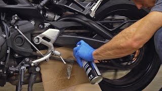 How To Lubricate Your Motorcycle Chain  MC Garage [upl. by Bainbrudge659]