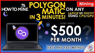 Easily Mine Matic Polygon On Any Computer or Laptop  How To Mine MATIC  POLYGON [upl. by Nnywg182]