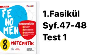 8SINIF FENOMEN 1FASİKÜL S4748 TEST 1 [upl. by Pani]