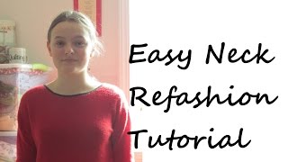 Refashion Tutorial Turtleneck to Crewneck  DIY [upl. by Refinne]