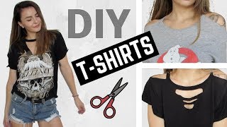 DIY Distressed Cut Out TShirts ✂️  Owlipop [upl. by Shah]