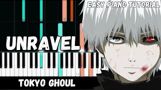 Tokyo Ghoul  Unravel Easy Piano Tutorial [upl. by Faline]