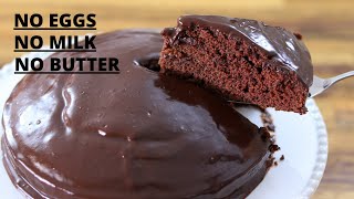 Chocolate Cake Recipe – No Eggs No Milk No Butter [upl. by Keryt204]