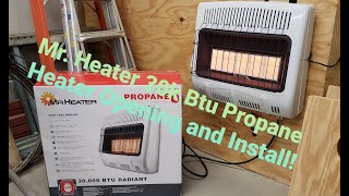 Mr Heater 30k Btu Propane Heater Opening And Install [upl. by Jasisa]