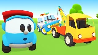 Helper cars amp Leo the Truck Police cars for kids Cartoons for kids in English [upl. by Anikas]