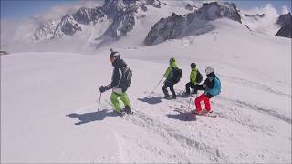 Chamonix  Aiguille Du Midi Offpiste Powder Skiing in Vallée Blanche Full HD [upl. by Yrreb]