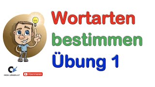 Bestimme die 10 Wortarten Übung 1 [upl. by Ahsined]