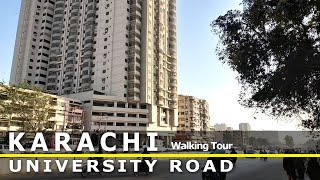 Karachi University Road Walking Tour [upl. by Sinegold]