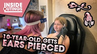 10 YEAR OLD GETS EARS PIERCED [upl. by Cristoforo]