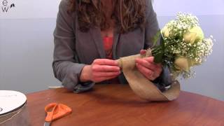 DIY Bouquet Wrap with 2 5quot Burlap Ribbon [upl. by Frederick]