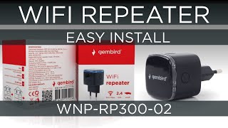 Easy Install  WNPRP30002 WIFI REPEATER  GEMBIRD EUROPE [upl. by Eboj511]