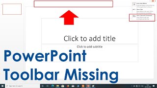 PowerPoint Toolbar Missing [upl. by Adnoloy]