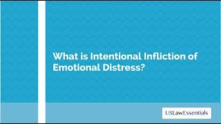 What is intentional infliction of emotional distress [upl. by Ajssatsan]