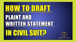 How to draft plaint and written statement in civil suit  drafting pleading [upl. by Quintie]