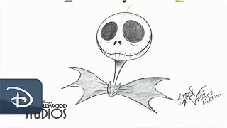 HowTo Draw Jack Skellington  The Nightmare Before Christmas  Walt Disney World [upl. by Roumell]