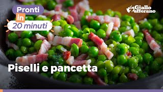 PISELLI CON PANCETTA IN PADELLA ricetta facile e veloce [upl. by Gwenette]