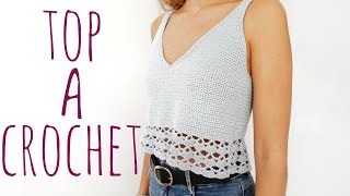 TOP CON CALADO  Tutorial crochet [upl. by Derej]