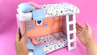 How to make Miniature Bunk Bed with a Shoebox [upl. by Yarased]