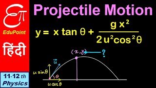 Equation for trajectory in Projectile Motion  video in HINDI  EduPoint [upl. by Salkcin]