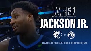 Jaren Jackson Jr Walk Off Interview  Grizzlies at Timberwolves [upl. by Acnalb360]