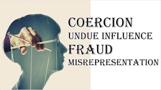 Coercion Undue Influence Fraud Misrepresentation  Indian Contract Act 1872  Law Guru [upl. by Tracay864]