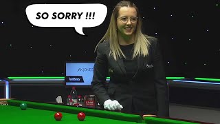 Embarrassing Mistakes By Beautiful Snooker Referee [upl. by Bowler]