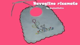 Bavaglino ricamato il punto centine o punto festone [upl. by Egoreg]