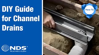 How to Install a Channel Drain  NDS Yard Drainage Systems [upl. by Atrice639]