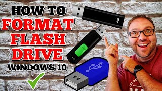 How to Format a Flash Drive Windows 10  USB Thumb Drive  FAT32 [upl. by Kelam]