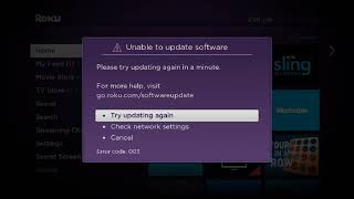 3 Ways To Fix Roku Error Code 003  Unable to update software [upl. by Gytle]