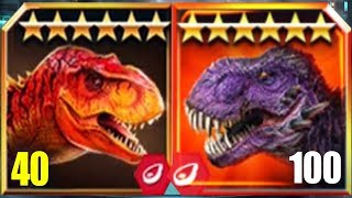 TYRANNOSAURUS REX Vs OMEGA 09  Jurassic World The Game [upl. by Niryt]