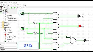 LOGISIM 3 Comparateur BinaireDemiAdditionneurAdditionneur 1bitAdditionneur 4 bit [upl. by Kampmeier]