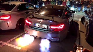 700HP Pure Turbos BMW M4 F82 with Decat Fi Exhaust  HUGE Flames Accelerations amp Crackles [upl. by Ynohtnanhoj]