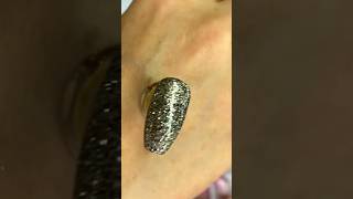 Gold Glitter On Black Nail Tips Decorating Nail Art 💅 [upl. by Atteuqaj]