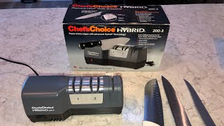 How to sharpen knives  Chefs Choice Hybrid Review [upl. by Imaj672]