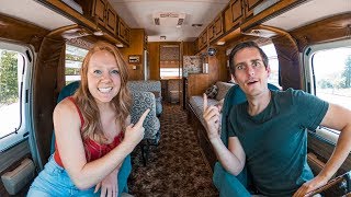 FULL TOUR of Our 1975 Vintage Camper Van RV PreRenovation [upl. by Elwee]