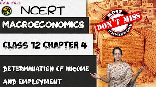 NCERT Class 12 Macroeconomics Chapter 4 Determination of Income and Employment  CUET Economics [upl. by Liss]